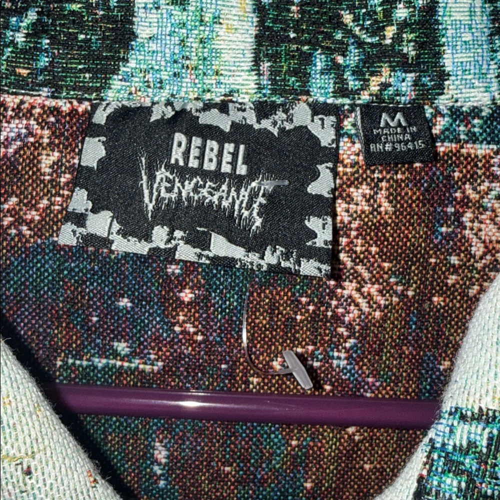 NWT Rebel Vengeance Kirche In Cassone Scenic Tapestry Statement Jacket Men’s M - Picture 7 of 9